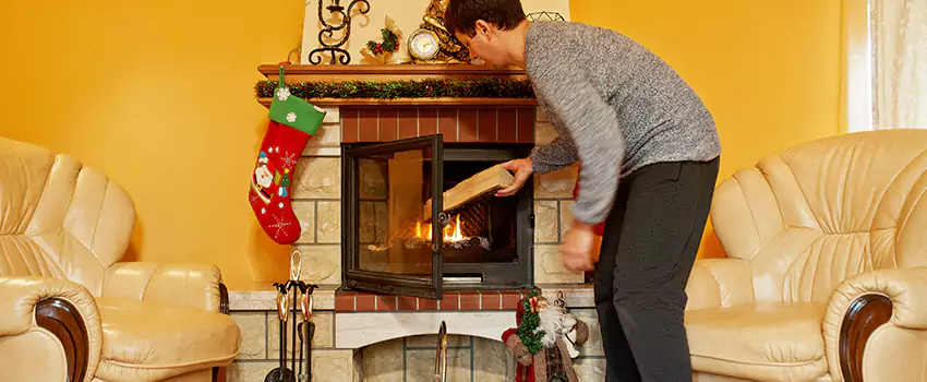 Rusted Metal Fireplace Restoration in North Druid Hills, Georgia